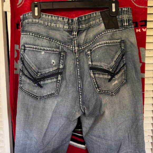 Mark Ecko Cut n Sew Relaxed Straight Mens Blue Jeans 34 x 30 - Picture 6 of 9